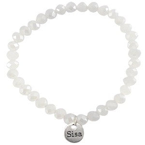 Sisa Facet Armbandje 8x4mm Half Opal White